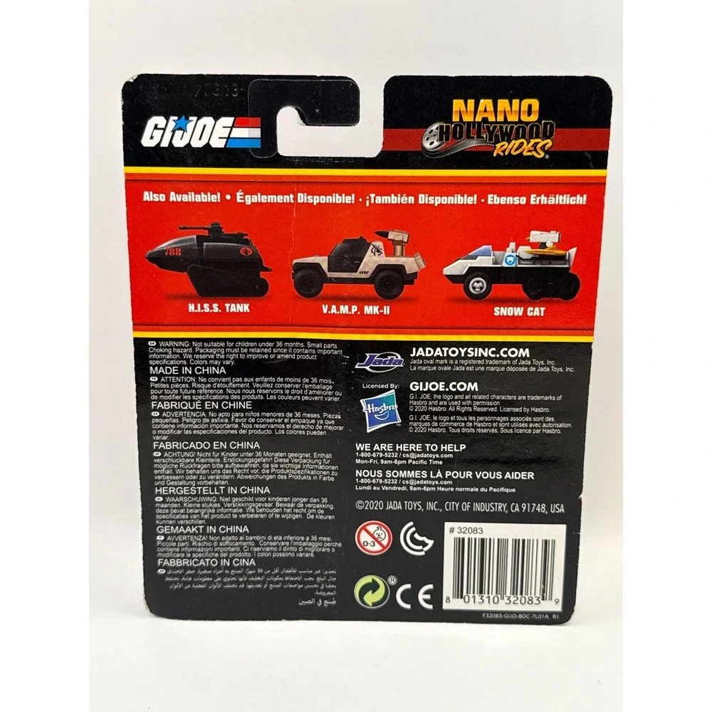 Jada Nano Hollywood Rides GI Joe Die-Cast 3-Pack Snow Cat VAMP MK-II HISS Tank